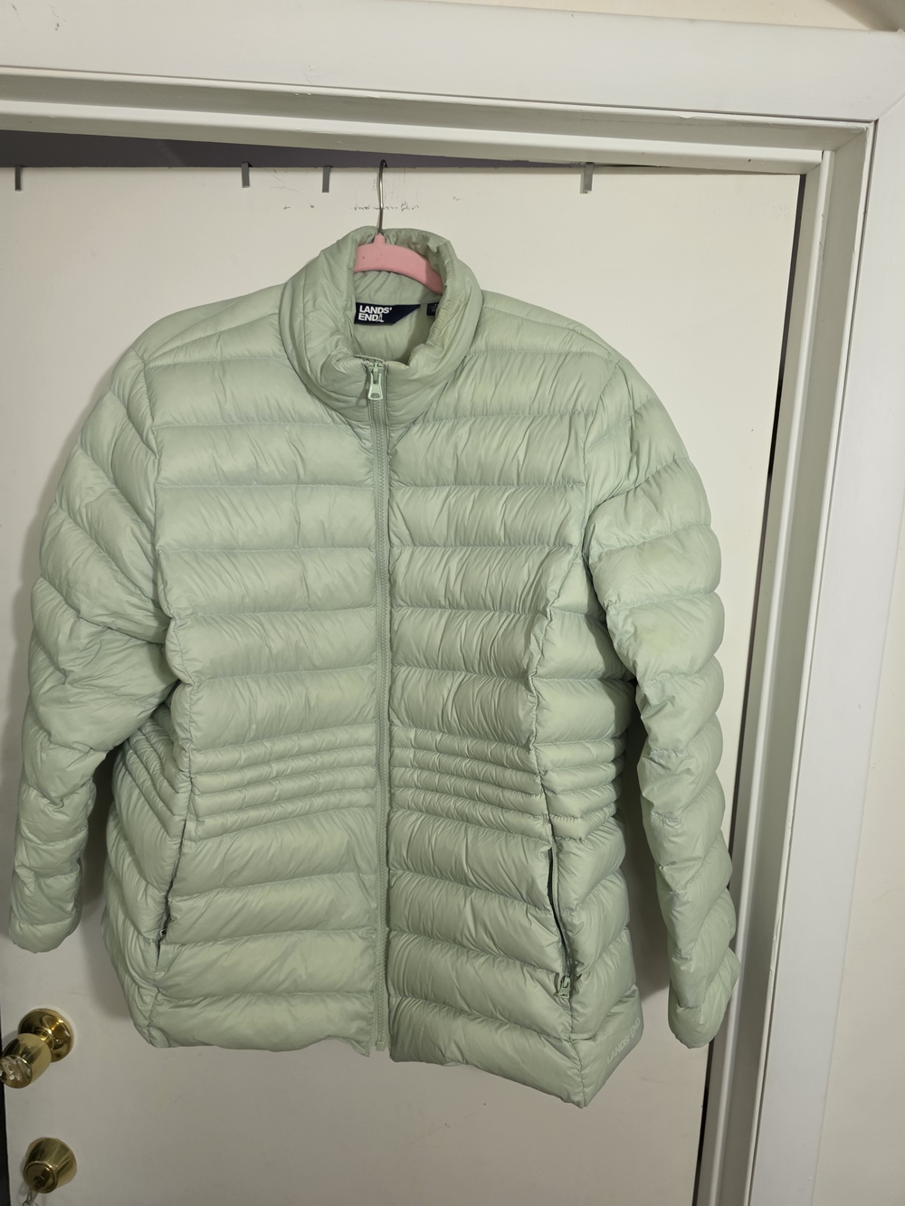 Lands' End Women's 1x Light Green Packable Down Jacket